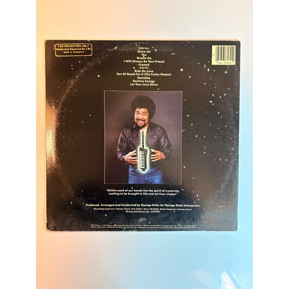 George Duke Dream On Vinyl Record Album Epic FC 37552 LP 1982 Jazz Funk - Picture 2 of 3